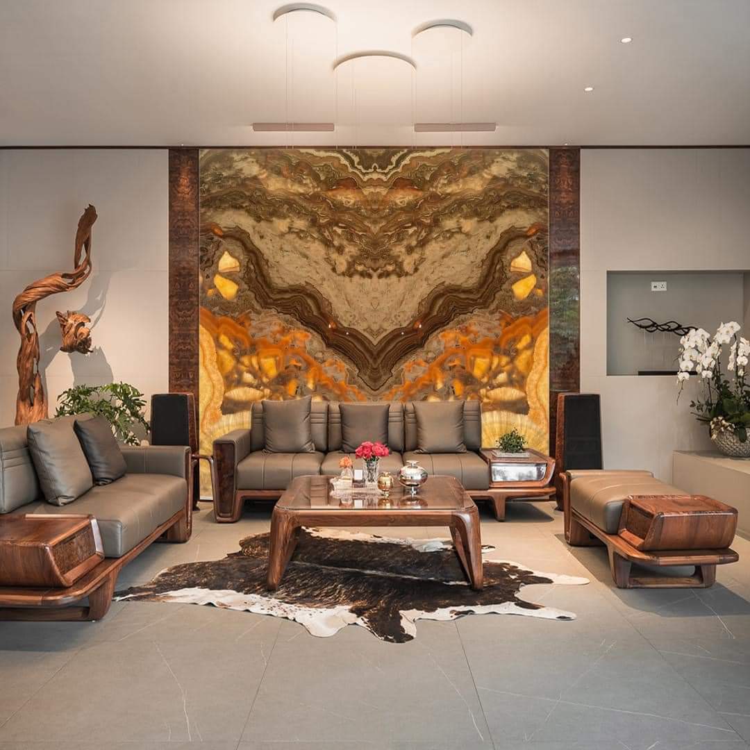 Tranh đá ngọc trong không gian phòng khách