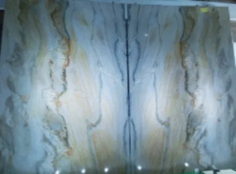 Tranh Đá Đối Xứng Xuyên Sáng Onyx Màu Xanh