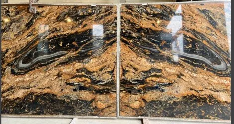 Tranh Đá Đối Xứng Thạch Anh Ốp Tường Màu Đen 002 