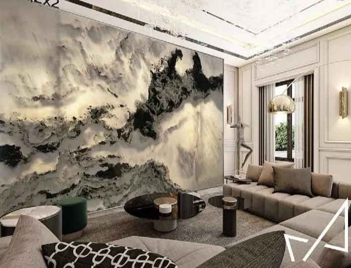 Tranh đá tự nhiên ốp tường phòng khách