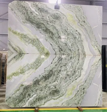 Tranh Đá Đối Xứng Onyx Xuyên Sáng Ốp Tường Màu Xanh Dương 003
