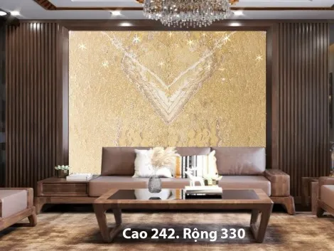 Tranh Đá Đối Xứng Onyx Xuyên Sáng Ốp Tường Màu Vàng CN 03