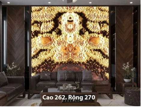 Tranh Đá Xuyên Sáng Onyx Màu Vàng Nâu- 001