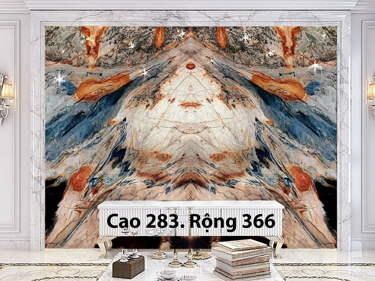  Hiệu ứng boockmath trên bức tranh đá thạch anh ốp tường