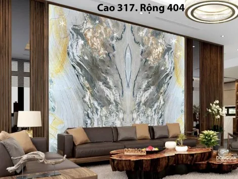 Tranh Đá Đối Xứng Thạch Anh Màu Xám 
