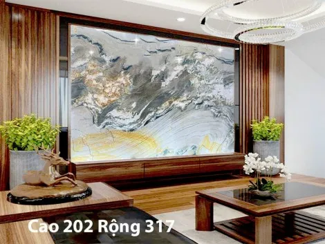 TRANH ĐÁ THẠCH ANH MÀU XÁM HT01