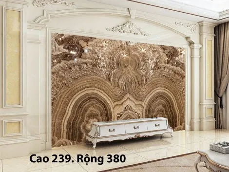 Tranh Đá Xuyên Sáng Onyx Màu Nâu Đậm