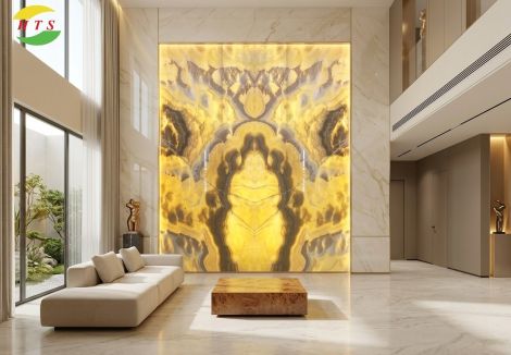 Tranh Đá Xuyên Sáng Onyx Màu Vàng Nâu HD-01