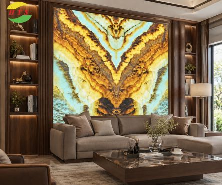 Tranh đá đối xứng Onyx xuyên sáng TDXS 123