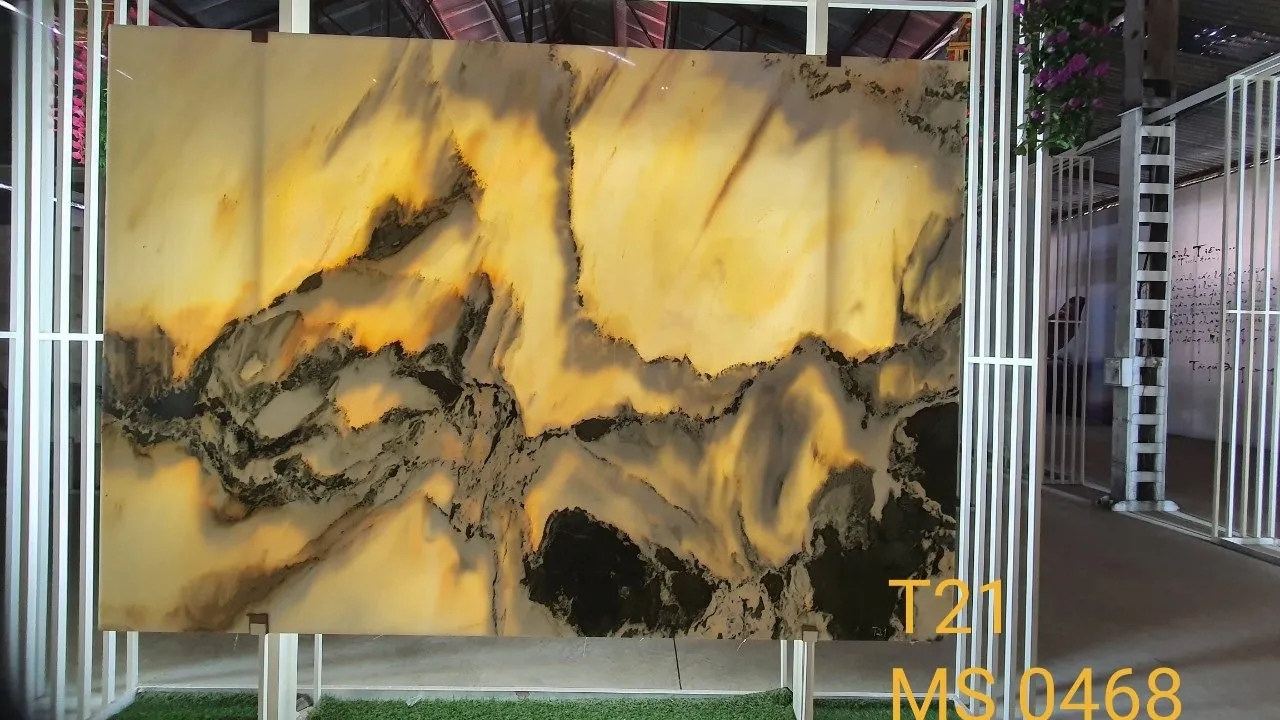 Tranh Đá Xuyên Sáng Onyx Vẻ Đẹp Huyền Ảo, Sang Trọng