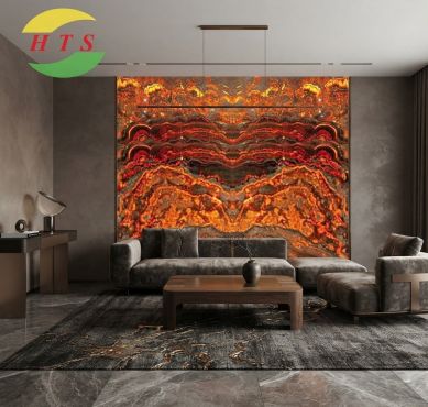 Tranh đá Onyx xuyên sáng đối xứng TDXS10
