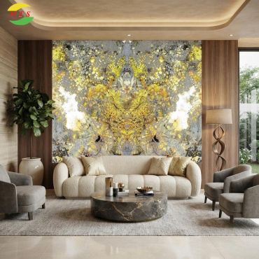 Tranh đá thạch anh xuyên sáng đối xứng HT-003