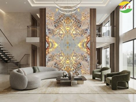 Tranh đá thạch anh tự nhiên xuyên sáng 