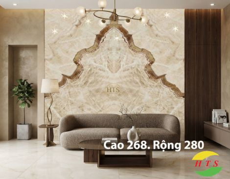 Tranh Đá Đối Xứng Onyx Xuyên Sáng Màu Nâu Nhạt