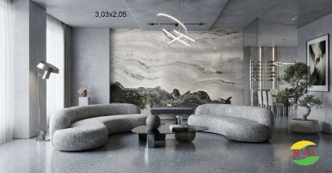 Tranh đá Sơn Thuỷ Tự Nhiên Xuyên Sáng HD-01