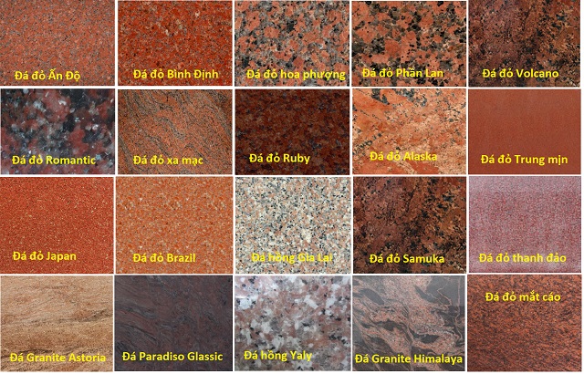 map đá Granite đỏ