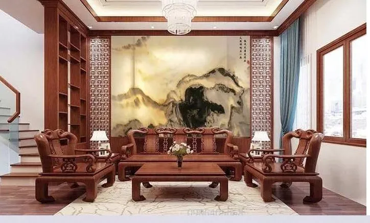 Đá tự nhiên ốp vách tivi.