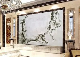Tranh Đá Sơn Thuỷ Màu Trắng 