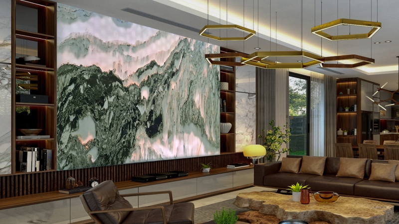 tranh đá màu xanh rêu