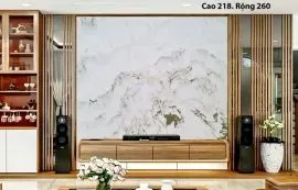 Tranh Đá Sơn Thủy Tự Nhiên Xuyên Sáng Màu Trắng