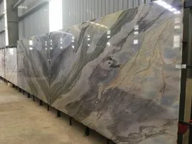 Tranh Đá Đối Xứng Thạch Anh Màu Xám