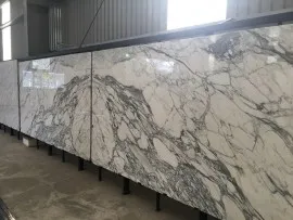 Tranh Đá Đối Xứng Marble Màu Trắng Vân Đen 02