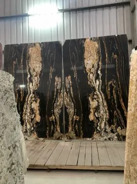 Tranh Đá Đối Xứng Granite Màu Đen