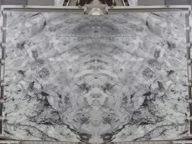 Tranh Đá Đối Xứng Marble Màu Trắng Xám