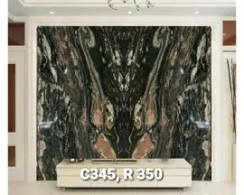 Tranh Đá Granite Đen Đối Xứng