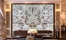 Tranh Đá Granite Màu Trắng Ánh Đen Xám