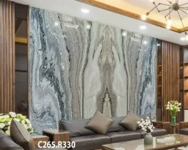 Tranh Đá Granite Màu Trắng Vân Xanh 