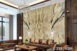 Tranh Đá Granite Màu Vàng Ánh Xanh Đen