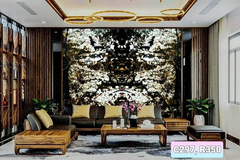 Tranh Đá Granite Ốp Vách Phòng Khách 