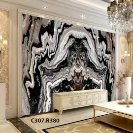 Tranh Đá Granite Tự Nhiên Vân Đen Trắng