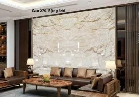 Tranh Đá Đối Xứng Marble Màu Trắng