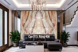 Tranh Đá Thạch Anh Màu Trắng Vân Gỗ Ốp Tường