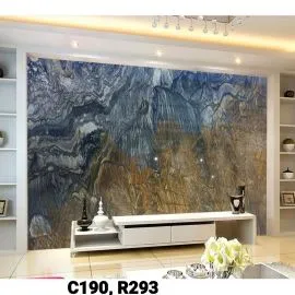 Tranh Đá Đối Xứng Thạch Anh Màu Xanh Vàng 
