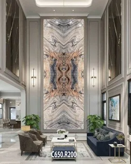 Tranh Đá Tự Nhiên Thông Tầng Màu Vàng Ghi