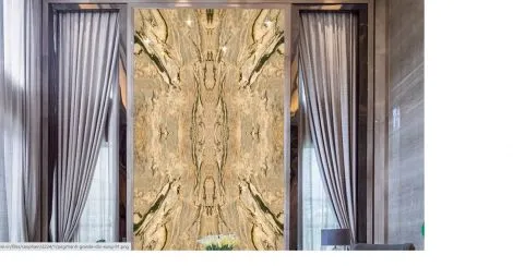 Tranh Đá Đối xứng Granite Màu Vàng Nhạt
