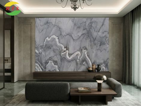 Tranh Đá Marble Màu Xám Trắng