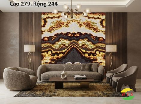 Tranh Đá Xuyên Sáng Onyx Màu Vàng Nâu-HD-02