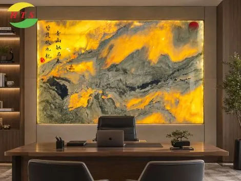 Tranh đá sơn thủy tự nhiên TDST-HTS02 | Dáng ngang