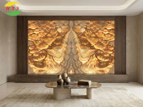 Tranh đá xuyên sáng onyx tự nhiên màu nâu