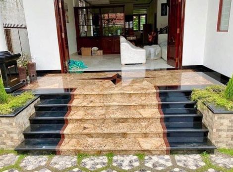 Nâng tầm không gian với đá Granite ốp bậc tam cấp