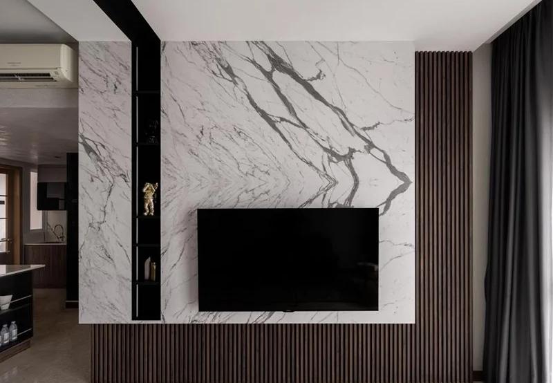 Đá Marble ốp tường phòng khách