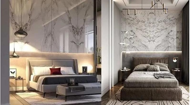 đá marble ốp tường phòng ngủ