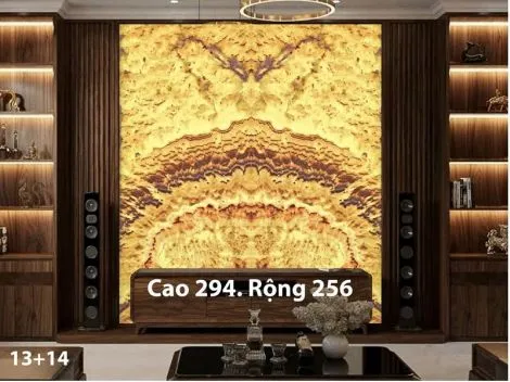 Tranh đá xuyên sáng Onyx màu vàng