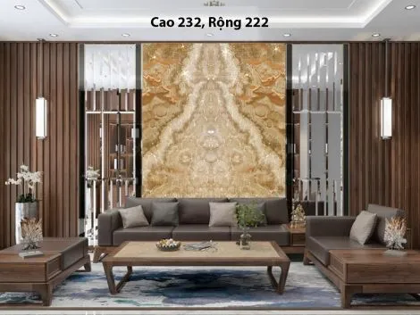 Tranh Đá Đối Xứng Onyx Xuyên Sáng Ốp Vách Ngăn