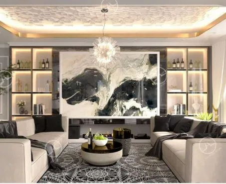 Tranh đá sơn thủy xuyên sáng HTS-124