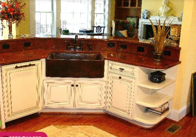 Đá ốp bếp màu đỏ